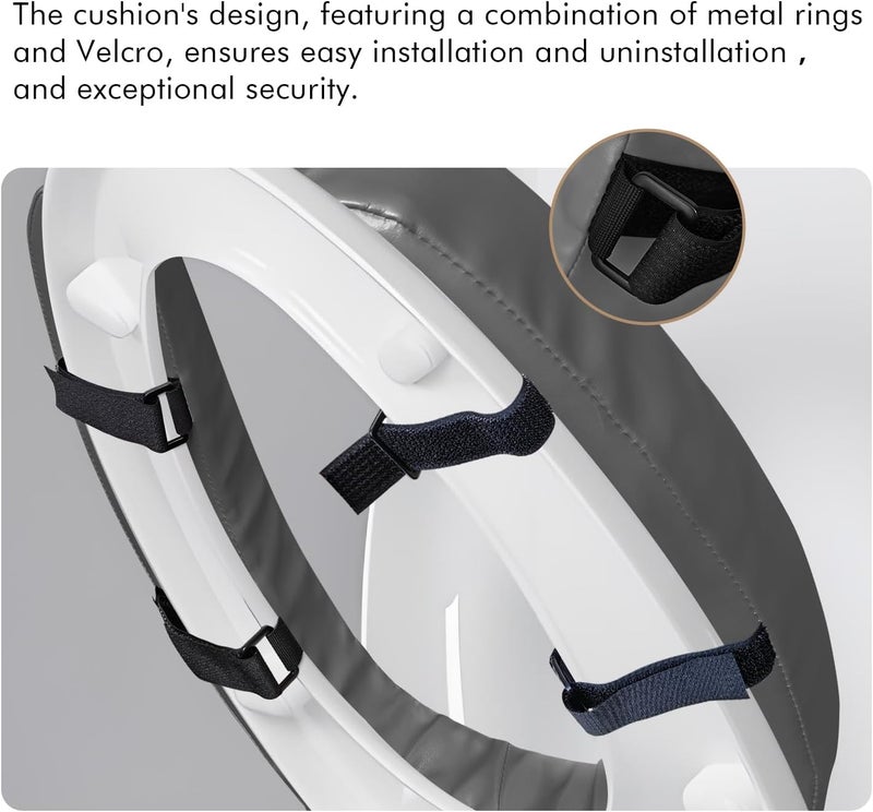 Deftyolo Toilet Seat Cushion with 2-inch High-Density Foam,Toilet Seat Riser-Suitable for Standard,Elongated Toilet Seats Commode Chairs Raised Toilet Seats(Grey) - Image 2